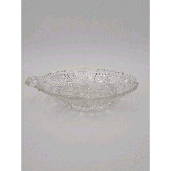 Vintage Indiana Killarney Crystal Clear Glass Divided Dish With Handle 8 Inch - Picture 8 of 9